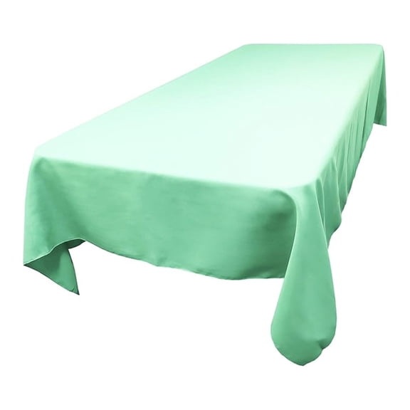 Polyester Rectangle Tablecloth, 60 Inch by 120 Inch, (Aqua Blue)