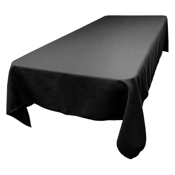 Polyester Rectangle Tablecloth, 60 Inch by 120 Inch, (Black)