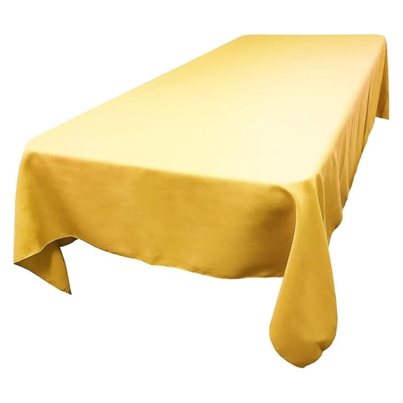 Polyester Rectangle Tablecloth, 60 Inch by 120 Inch, (Dark Lemon)