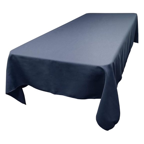 Polyester Rectangle Tablecloth, 60 Inch by 120 Inch, (Navy Blue)
