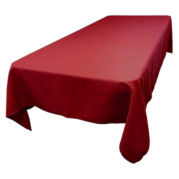 Polyester Rectangle Tablecloth, 60 Inch by 90 Inch, ( Red)