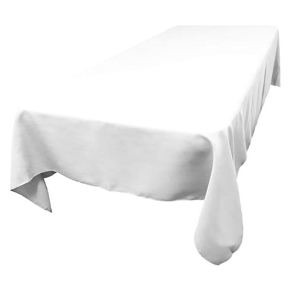 Polyester Rectangle Tablecloth, 60 Inch by 90 Inch, (White)