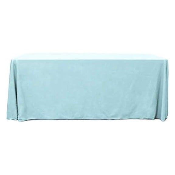 Polyester Rectangle Tablecloth, 85 Inch by 126 Inch, (Baby Blue)