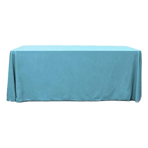 Polyester Rectangle Tablecloth, 85 Inch by 126 Inch, (Sky Blue)