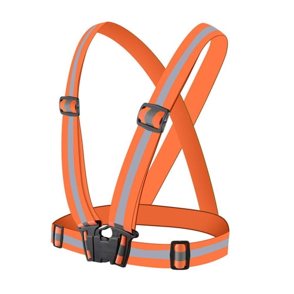 Polyester Reflective Vest for Night Running, Cycling and Fishing with Adjustable Straps and High-Visibility Stripes