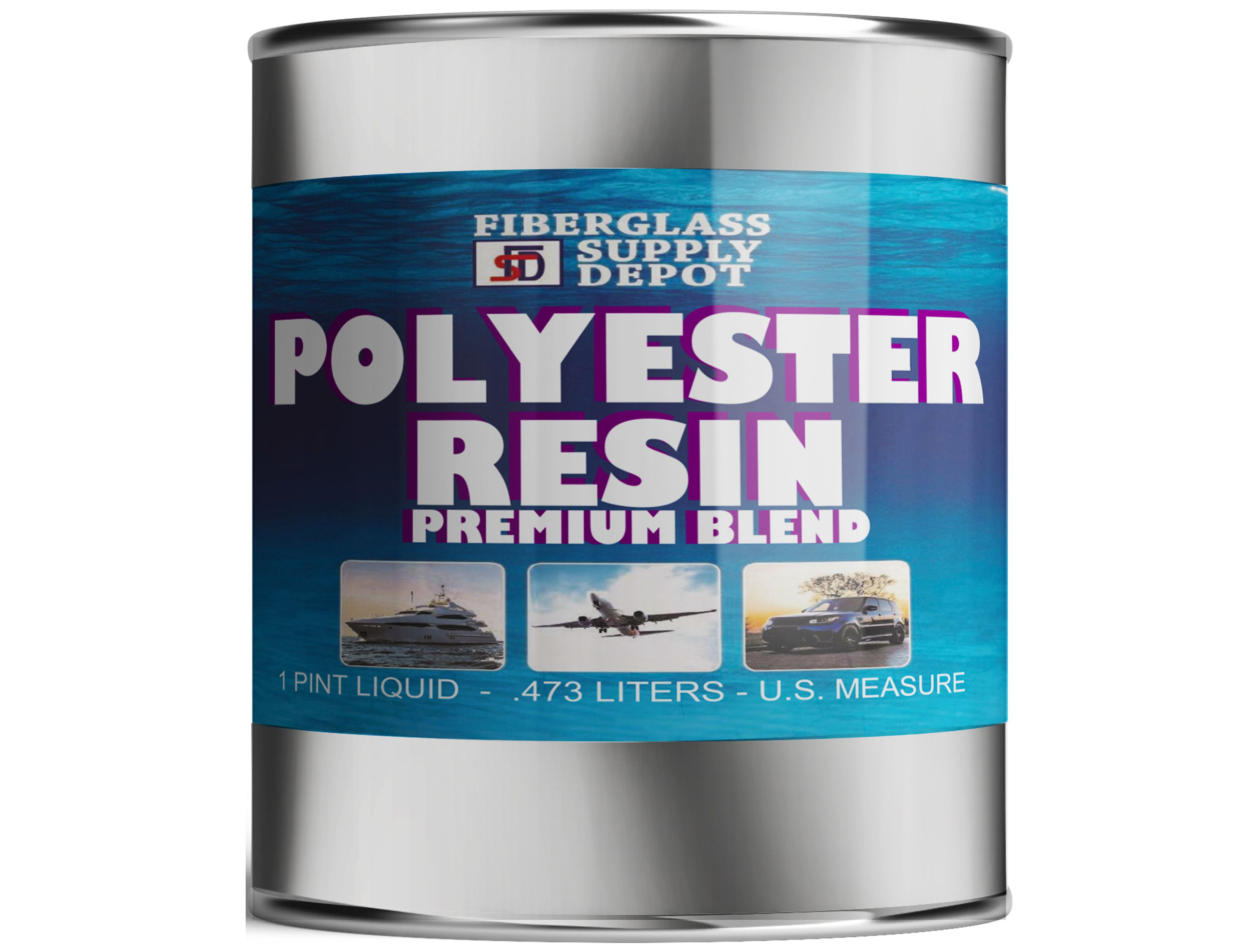 Polyester Resin High Strength- One Pint w/ 15cc Hardener (MEKP) 