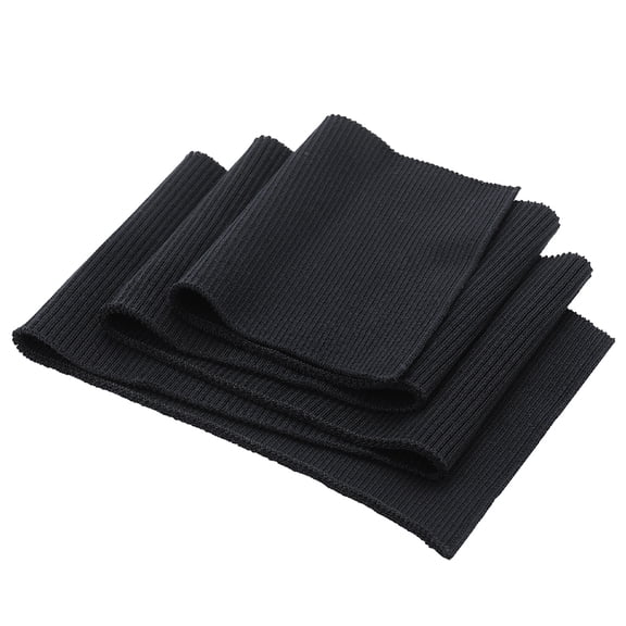 Polyester Ribbing Fabric for Cuffs Waistbands Neckline Collar Trim Baseball Sport Clothes Hem Black 950~980x130~145x1.5mm diy