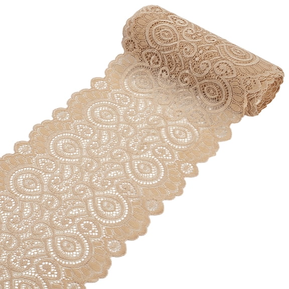 Polyester Ribbon Lace Edge Trim Ribbon for DIY Jewelry Bowknot Making Gift Wrapping Wheat 7-1/2 inch(190mm) about 6 Yards/Roll