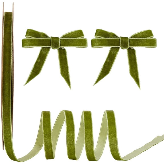 Polyester Ribbon Single Side for Gift Packing Party Decoration Green 3/8 inch(10mm)