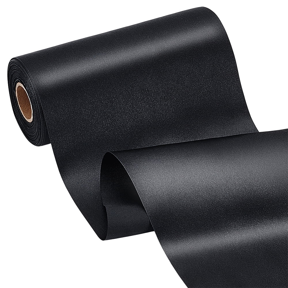 Polyester Ribbon for Party Decor Black 150mm 20m/roll