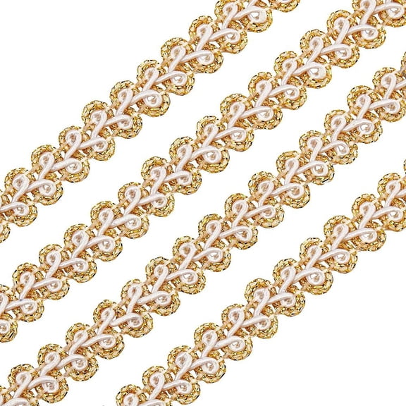 Polyester Ribbon with Card Flat with Knitting Pattern Goldenrod 1/2 inch(12mm) 20 yards/card
