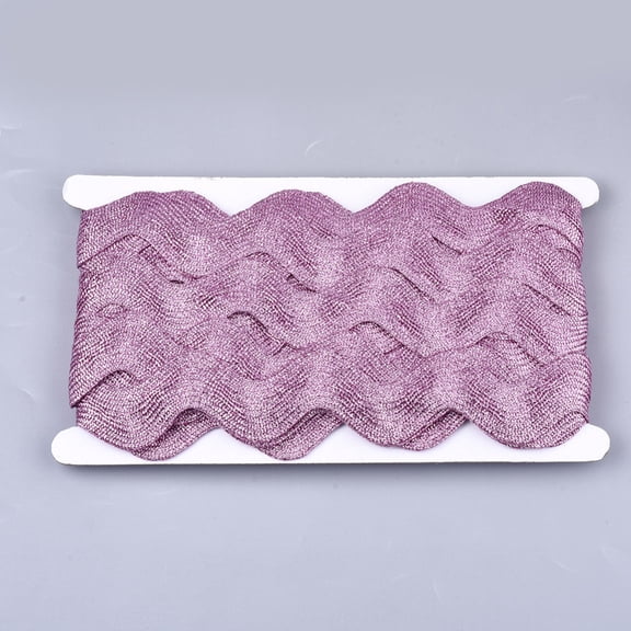 Polyester Ribbons Wave Shape Flamingo 38~40mm 10yard/card