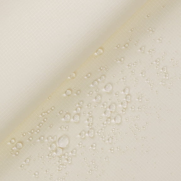 Ottertex® Waterproof Tear / Abrasion Resistant 200D (8.7oz) DWR & PU Coated PFSA Free Polyester Ripstop Fabric By The Yard (Off White, 1 Yard)