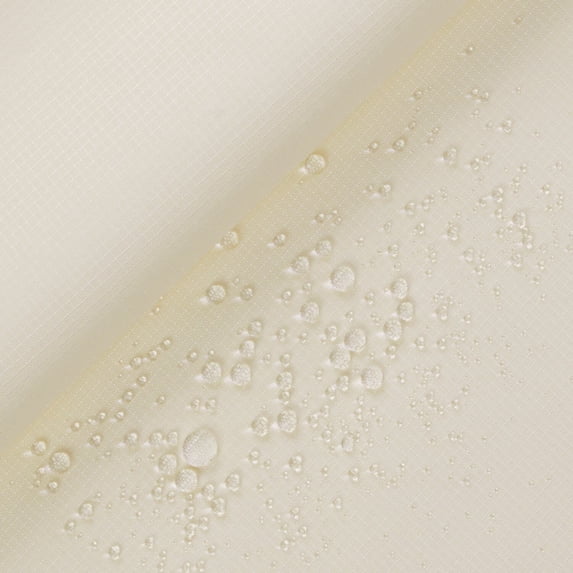 Ottertex® Waterproof Tear / Abrasion Resistant 200D (8.7oz) DWR & PU Coated PFSA Free Polyester Ripstop Fabric By The Yard (Off White, 1 Yard)