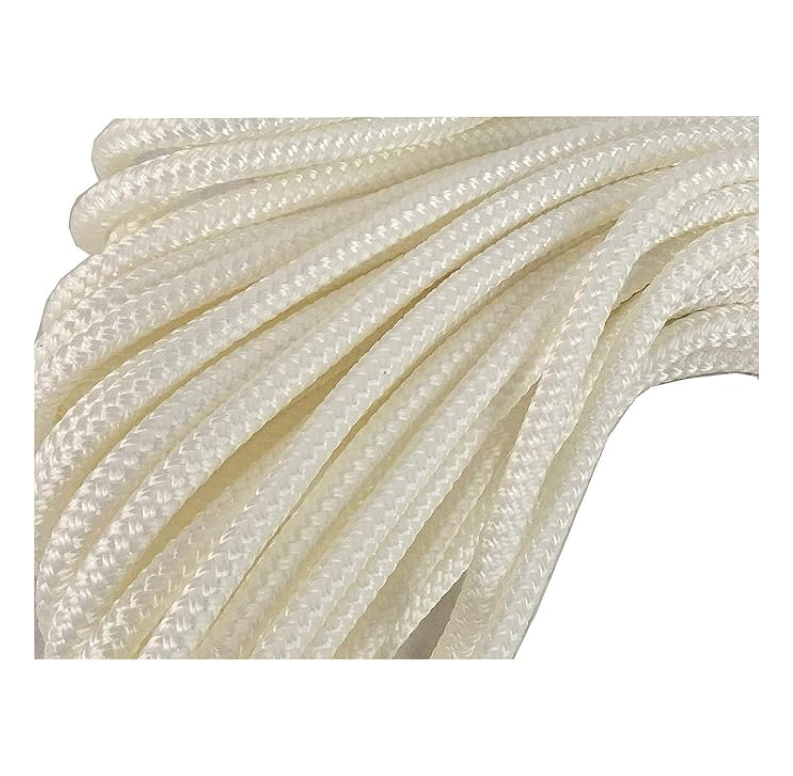 Polyester Rope 1/4 Inch x 100 ft - Double Braid White Rope for Sailing ...