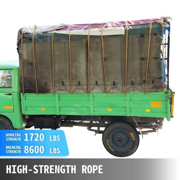 Polyester Rope 9/16"x200',Load and Pulling Rope,8600lbs Breaking Strength(Not suitable for rocking climbing,mountain climbing,hanging people,etc.)