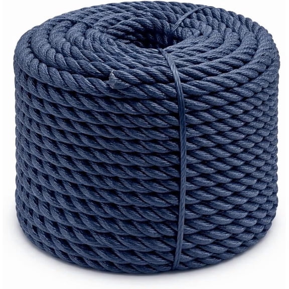 Polyester Rope Weather-Resistant & Waterproof, Durable, Heavy Duty Rope for Pool, Marine, Camping, General Household Tasks, and Construction and Rigging (5/16" X 98'), Navy