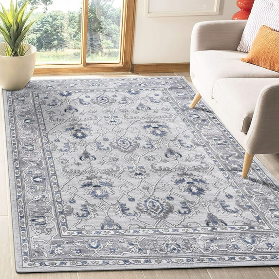 Polyester Rug | Stain Resistant & Kid-Pet Friendly | Dining Room, Eat-in Kitchen | Medium Pile, Cotton Backing