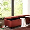 thumbnail image 1 of Polyester Rust Red Accent Bench - Button Tufted Detailing - Living Room Setup - Hold Home Items, 1 of 2