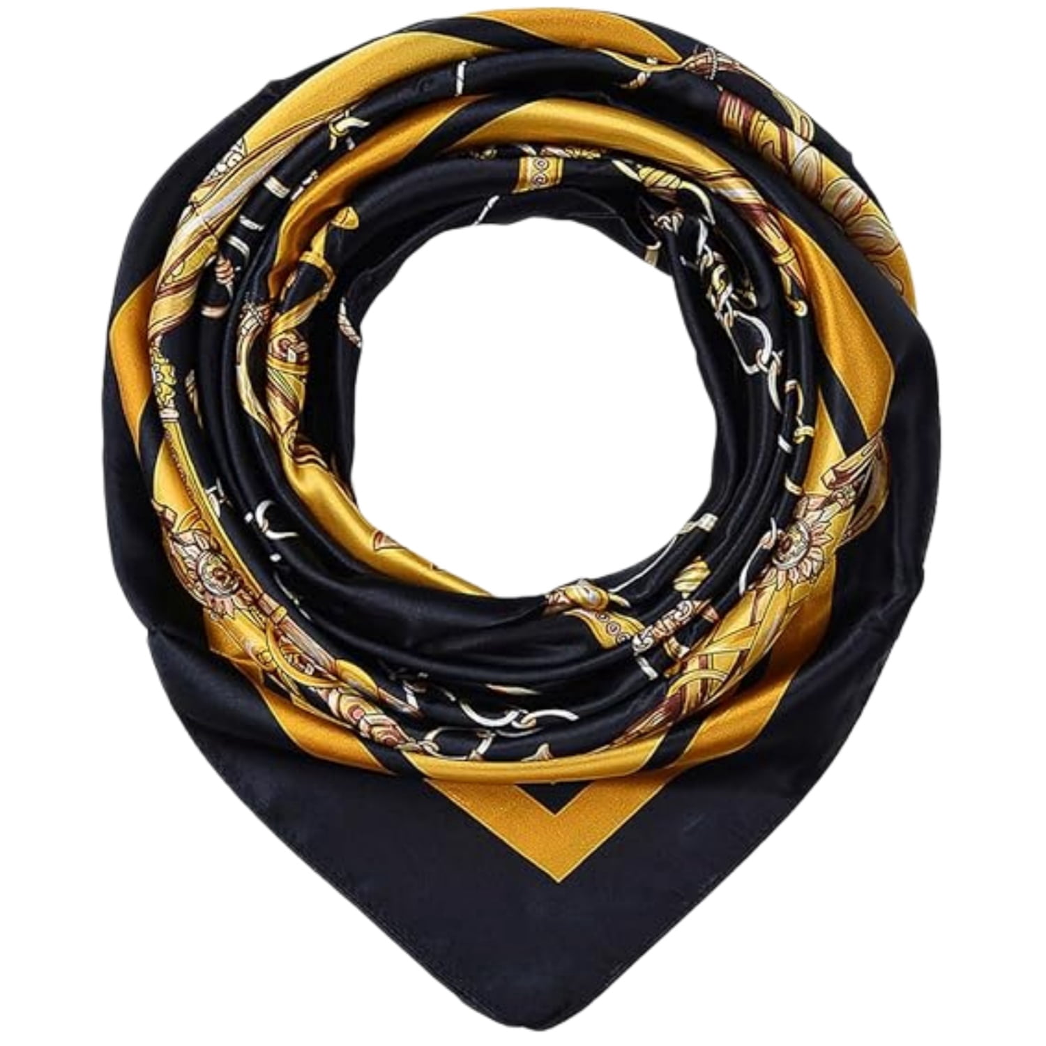 Polyester Satin Multi-Functional Square Scarf Bandana Chain Pattern ...