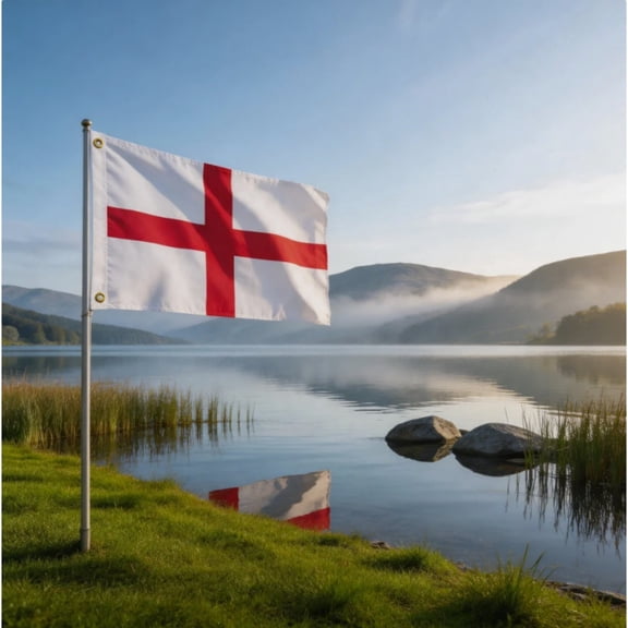 Polyester Scotland St Andrew & England St George Small Decor Flag, Double Sided Vivid Print Garden Banner With 2 Brass Grommets(Red)