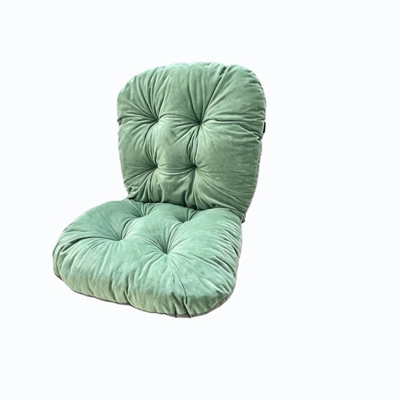 Polyester Seat Cushion with Back Support, Chair Pad Combo for Office Desk Home, 16.9x16.9x15.8 Inch Padded Cushion for All Day Sitting Comfort, Green