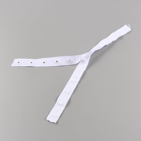Polyester Sewing Snap Button Tape Plastic Buttons Fastener Replacement for Baby Lingerie Crotch Sewing Dancing Dress White 18x4mm