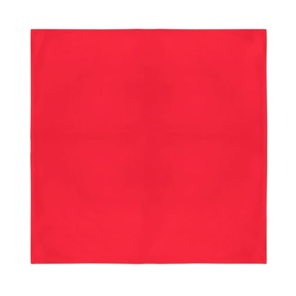 Polyester Sewn Edges XL Solid Bandana - 27 x 27 Inches - Pack of 6 - One (Red)