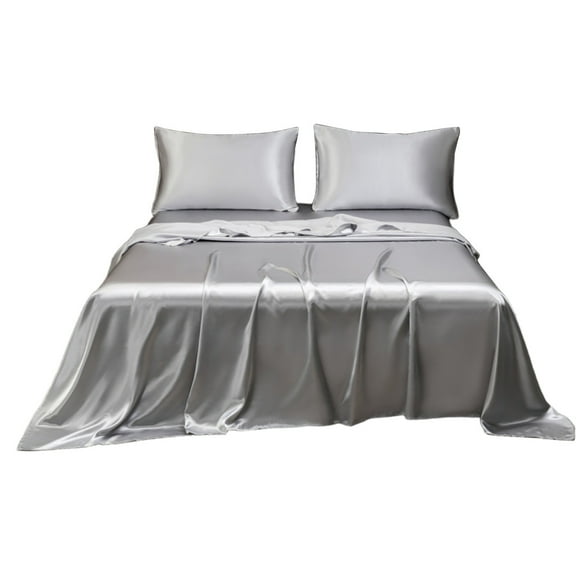 Polyester Sheet Set; Soft Matte Satin Finish; Deep Pocket Fitted Sheets; Hotel Luxury Bedding; Wrinkle Resistant Queen Size - 4 Pc