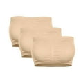 thumbnail image 1 of Polyester Sleeveless Oversized Strapless Tube Tops for Women Beige Sleepwear Double Plus Size Bra Bandeau Removable Padded Top Stretchy XL, 1 of 4
