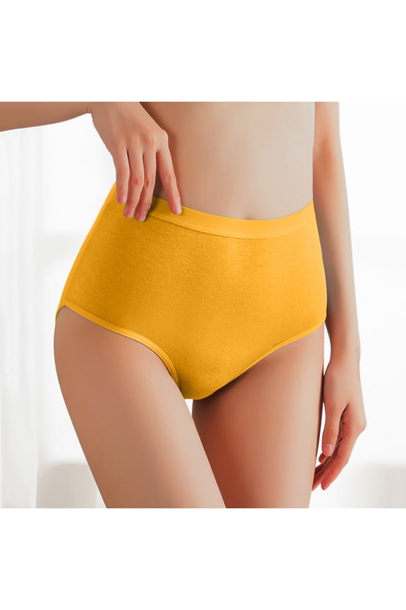 Polyester Soft Casual Underwear, Orange Low Waist Underwear, Women's High Waist Underpants Abdomen Suppressing Hip Lifting Body Shaping Large Size Middle Aged andElderly Mothers' Underpants, XXL