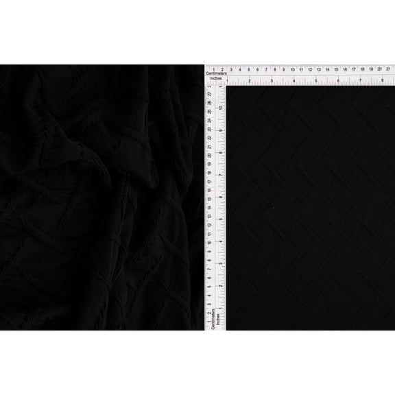 Polyester Spandex Interlaced Jacquard black 3 Yards Precut