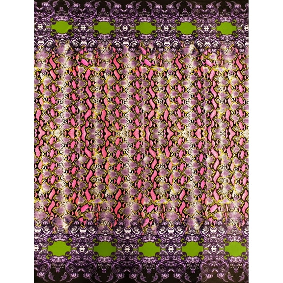Polyester Spandex Light Weight See Through Mesh Abstract Design Fabric