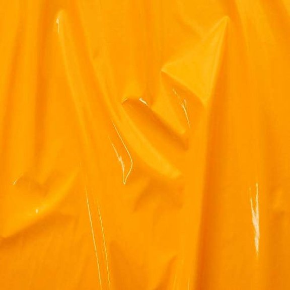 Polyester Spandex Shiny Yellow Faux Vinyl 2 Ways Stretch Fabric (Yellow )