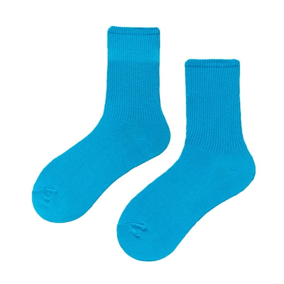 Polyester Spandex Socks for Women Blue Solid Color Women's Medium Tube Light And Thin Spring Summer Candy Colored Multi Four Season Soft