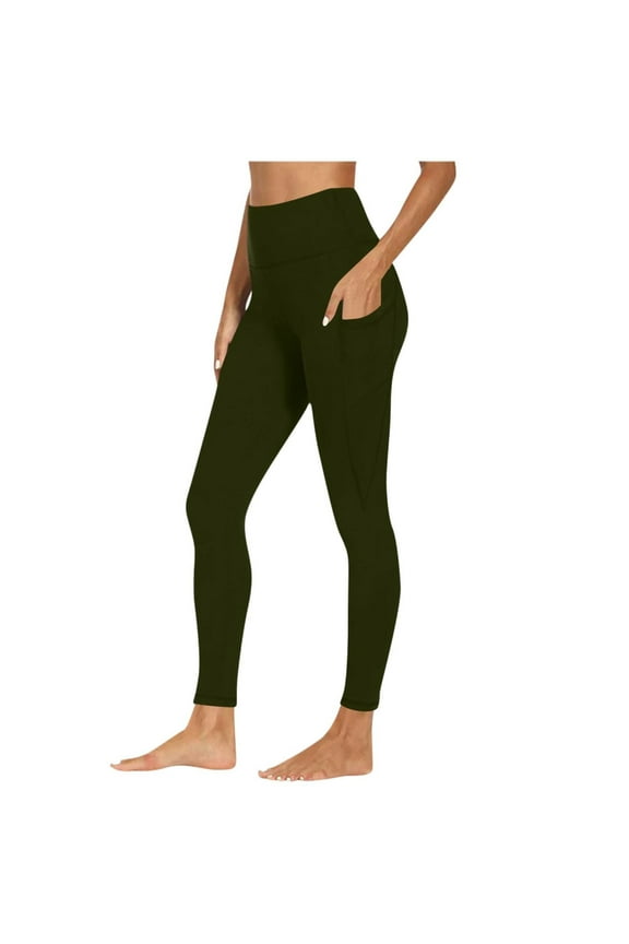 Polyester/Spandex Women's High Waisted Leggings - Plus Size, with Pockets for Yoga