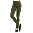 thumbnail image 1 of Polyester Spandex Womens Full Length Leggings, Olive, 1 of 1