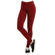 Polyester Spandex Womens Full Length Leggings, Red