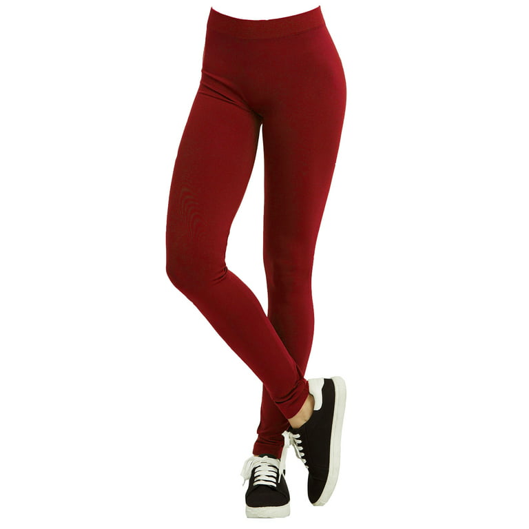 Polyester Spandex Womens Full Length Leggings, Red