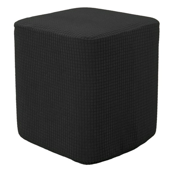 Polyester Square Ottoman Covers Footstool Slipcover Replacement Black