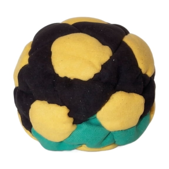 Polyester Star Pattern Footbag Hacky Sack Ball for Outdoor Coordination Training, Soft Non Bouncing Juggling Ball with Reinforced Stitching, Beginner Friendly Freestyle Practice Gift (Black)