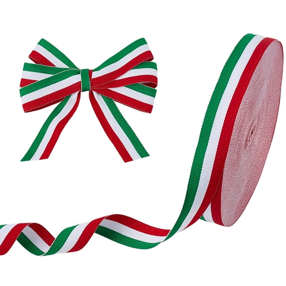 Polyester Stripe Pattern Ribbon Flat Colorful 1 inch(25mm) 50yards/roll(45.72m/roll)