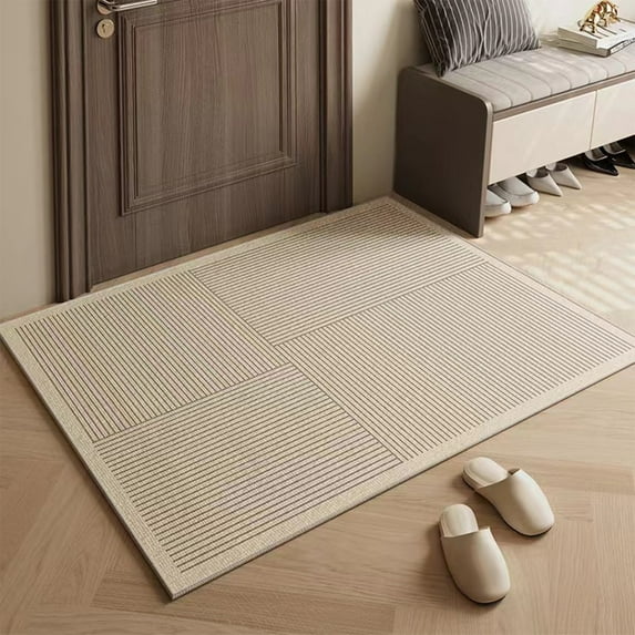 Polyester Striped Area Rug for Living Room Bedroom Balcony Floor Mat 40x60 cm 1 Piece