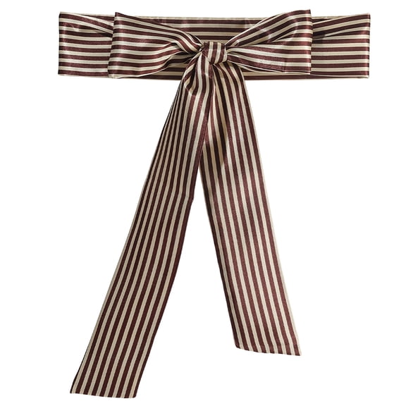 Polyester Striped Belts Waist Belt for Shirt Dress Overcoat Camel 1830x65x0.5mm