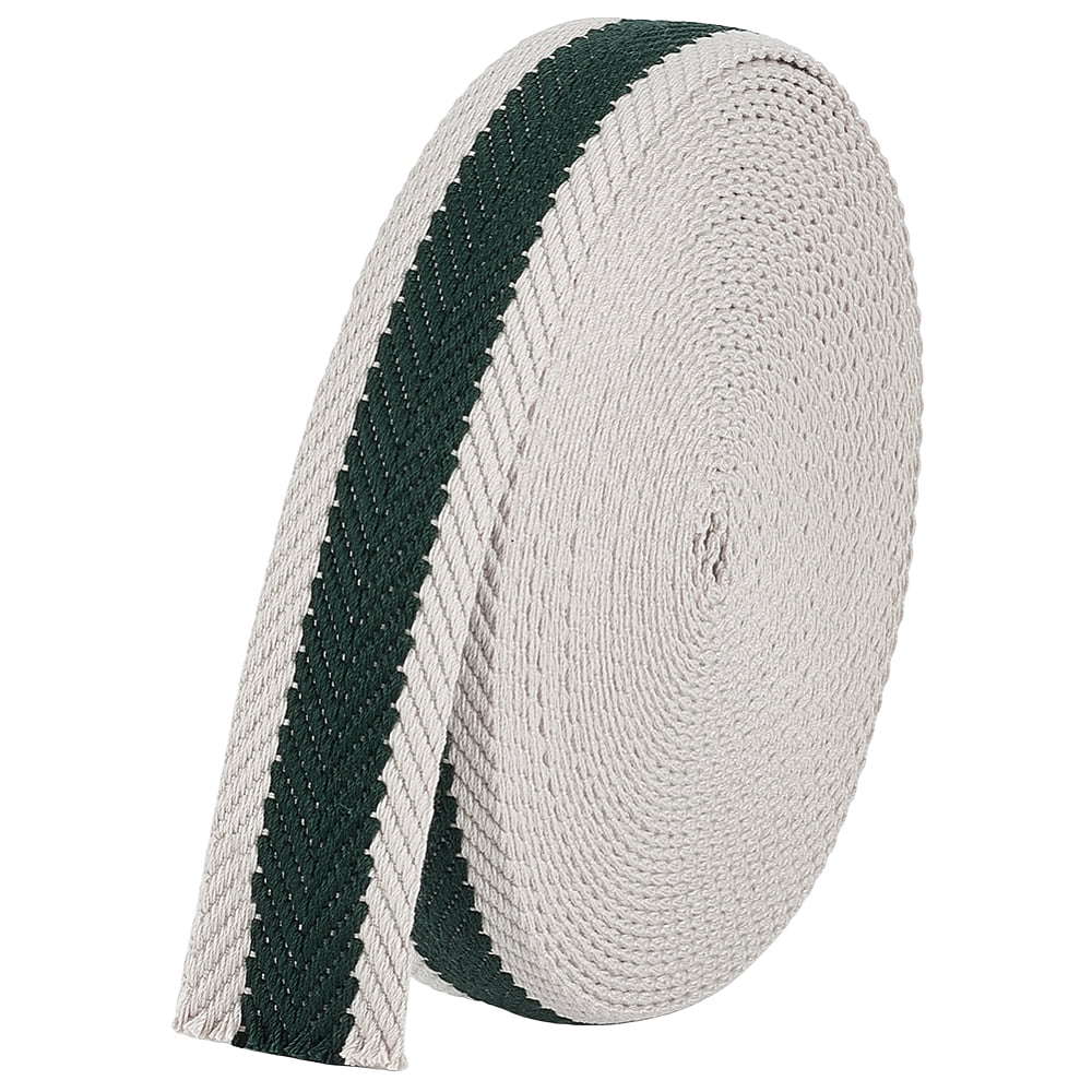 Polyester Striped Ribbon Flat Dark Green 1-1/4 inch(32mm) about 10.00 Yards(9.14m)/pc