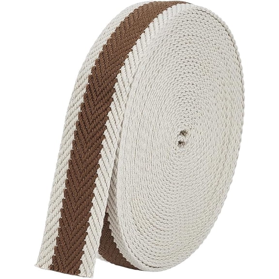 Polyester Striped Ribbon Flat Saddle Brown 1-1/4 inch(32mm) 10.00 Yards(9.14m)/pc for DIY