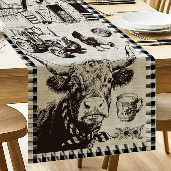 Polyester Tablecloth Table Runners for Party Festival Home Decorations Animals 1830x330mm DIY