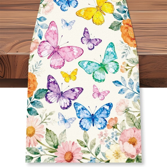 Polyester Tablecloth Table Runners for Party Festival Home Decorations Butterfly 1830x330mm Table Linens