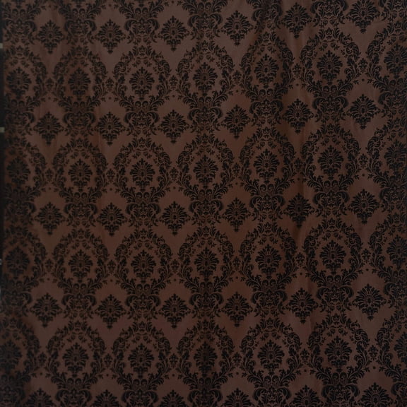Polyester Taffeta with Velvet Flocked Damask Fabric 58" Wide by 180"(5-Yards) for Arts, Crafts, & Sewing