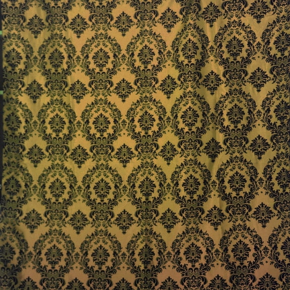 Polyester Taffeta with Velvet Flocked Damask Fabric 58" Wide by 180"(5-Yards) for Arts, Crafts, & Sewing